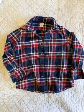 Crewcuts Red & Navy Plaid Button-Down Shirt